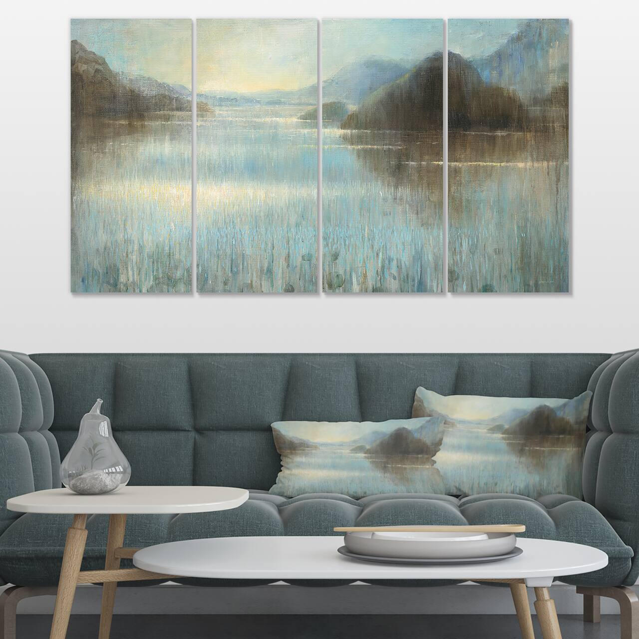 Designart - Vue from Lase House - Lake House Premium Canvas Wall Art